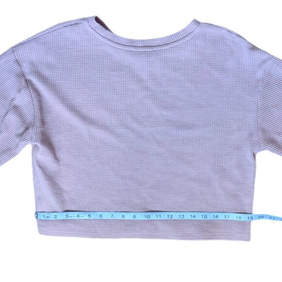 Forever 21 Pink Waffle Knit Long Sleeve Shirt Women Size Large - Picture 8 of 8